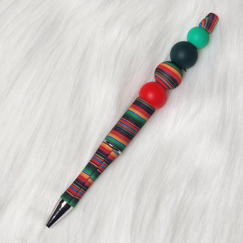 Serape Silicone Beaded Ink Pen